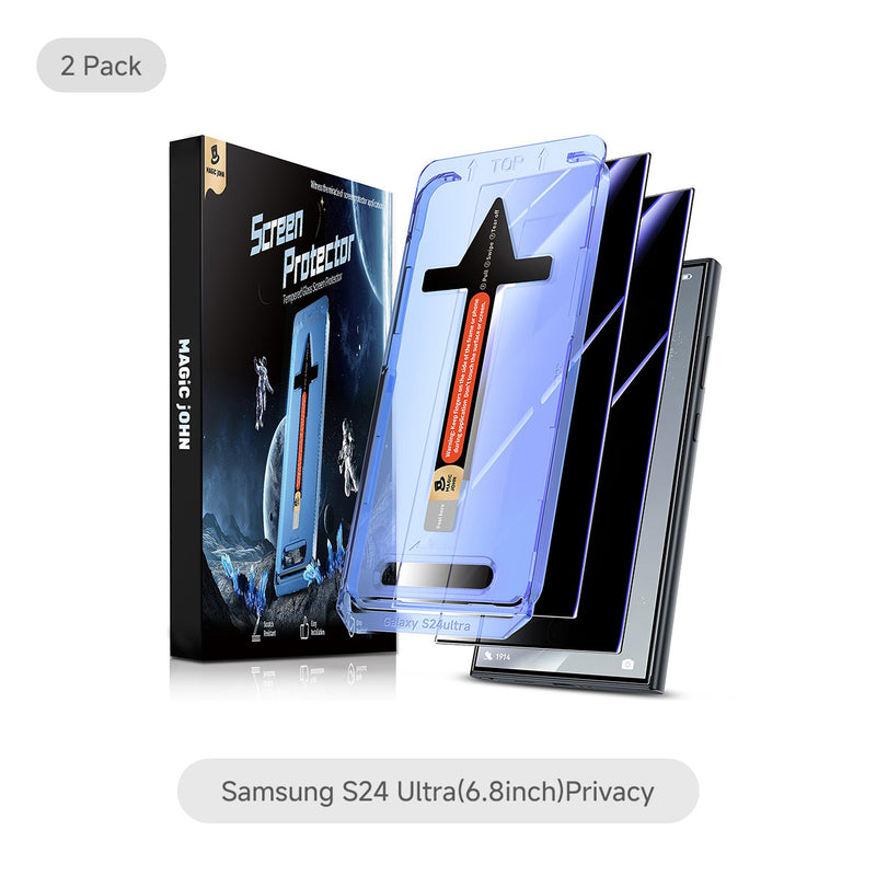 Screen protector packaging for Samsung S24 Ultra with a white background