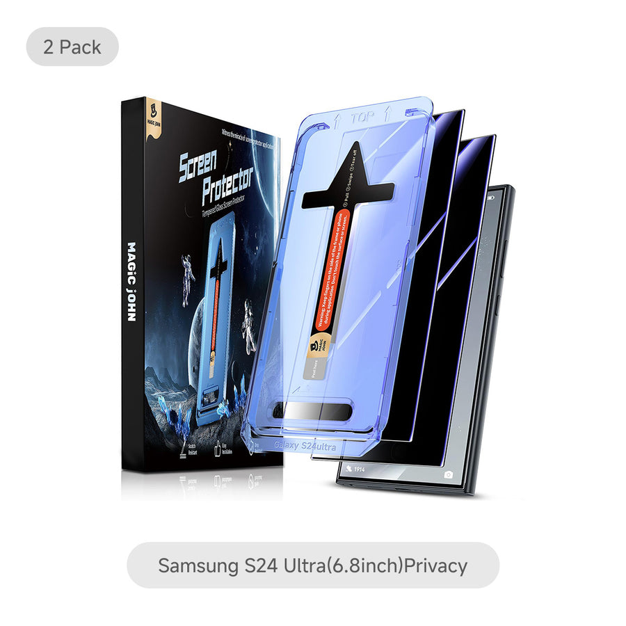 Screen protector packaging for Samsung S24 Ultra with a white background
