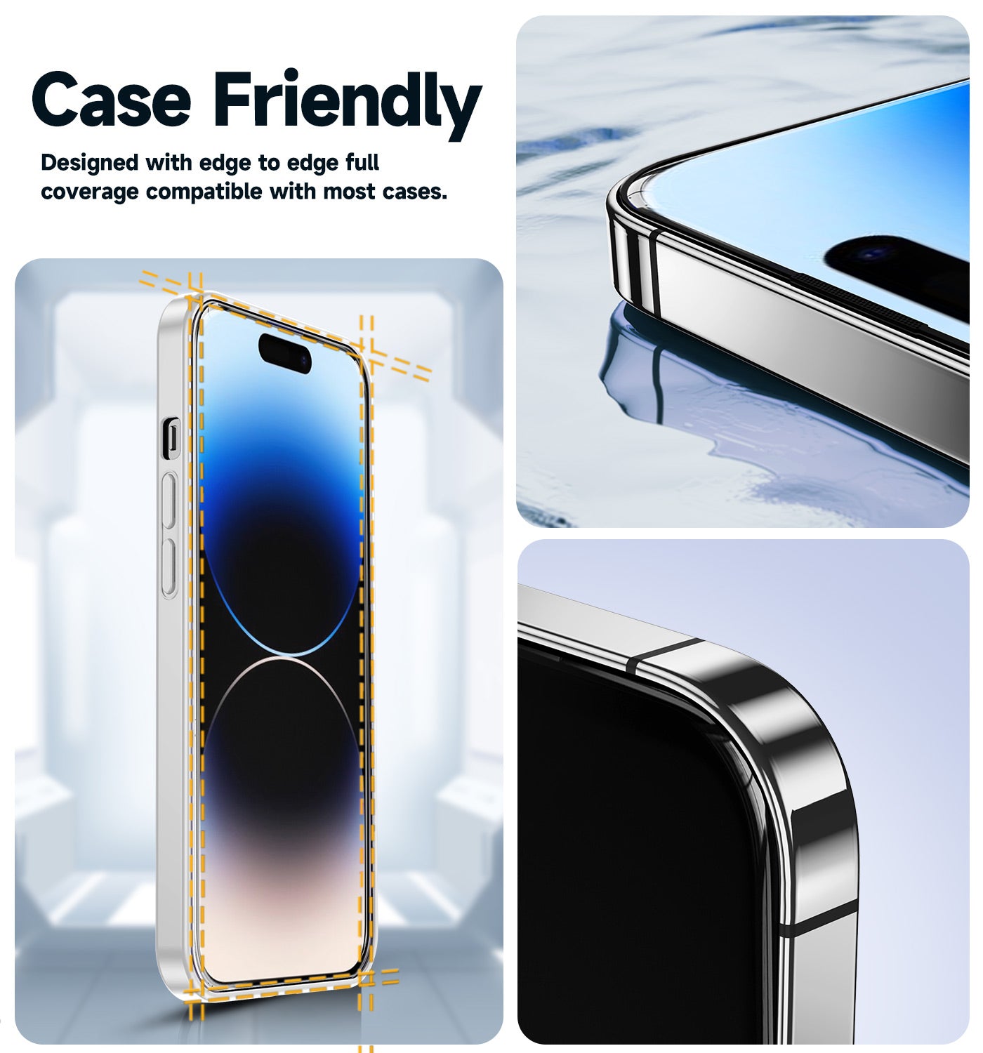 Magic John for iPhone 12/12P/13PM/14P Tempered Glass HD Clear Anti Scratch Bubble Free Easy Install Case Friendly[Without dust removal function]