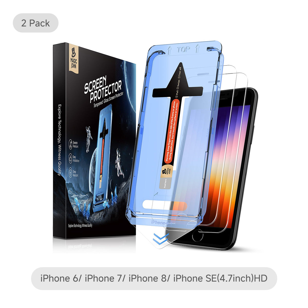MAGIC JOHN 2nd Generation iPhone Screen Protector - Dust Free Without Bubbles