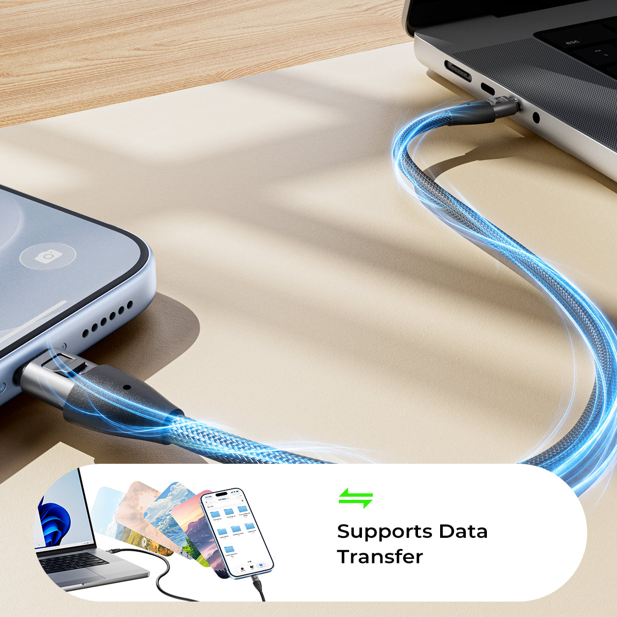 240W 2-in-1 USB-C Fast Charging Lanyard Cable
