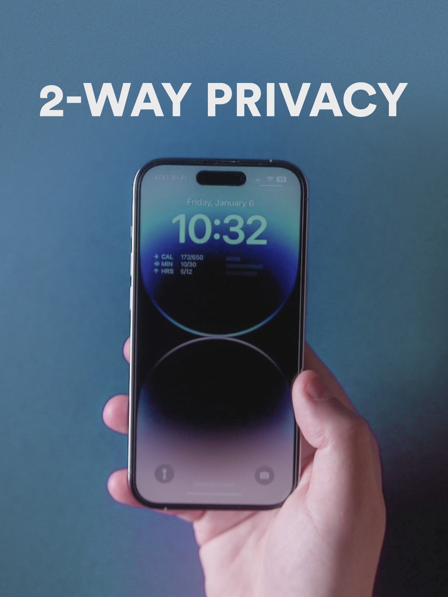 Magic John phone screen protector close-up showing 28° privacy feature